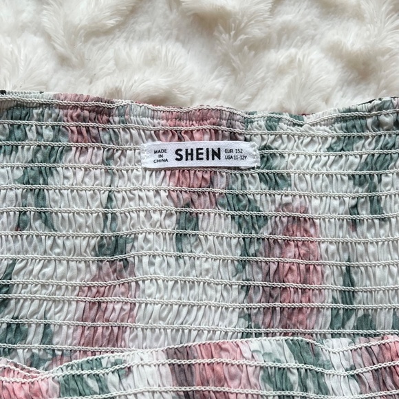 Girls Shirred Floral Tube Crop Top - Picture 10 of 14